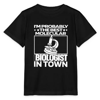 Biologiste Biologiste Microscope Biologiste moléculaire - T-shirt bio MINI CREATOR Stanley/Stella Enfant - noir - Devant - Mikhail (115cm)