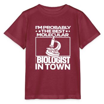 Biologiste Biologiste Microscope Biologiste moléculaire - T-shirt bio MINI CREATOR Stanley/Stella Enfant - bordeaux - Devant - Kain (125cm)