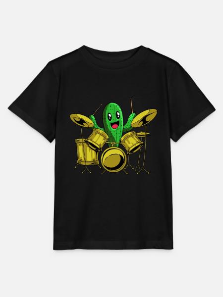 Batterie Batteur Batteur Cactus - T-shirt bio MINI CREATOR Stanley/Stella Enfant - noir