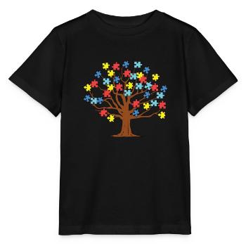 Puzzle autiste autiste - T-shirt bio MINI CREATOR Stanley/Stella Enfant - noir - Devant - Mikhail (115cm)