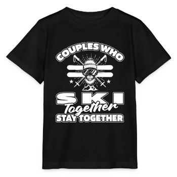 Skiing Apres Ski Couple - Stanley/Stella MINI CREATOR Kids’ T-Shirt - black - Front - Mikhail (115cm)