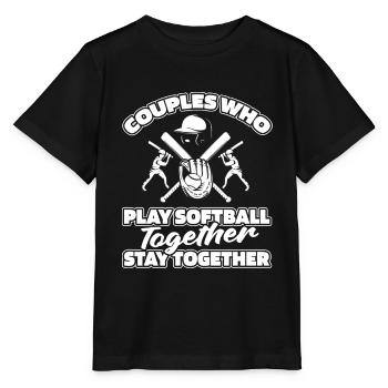 Softball Pair - Stanley/Stella MINI CREATOR Kids’ T-Shirt - black - Front - Mikhail (115cm)