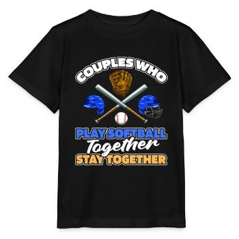 Softball Pair - Stanley/Stella MINI CREATOR Kids’ T-Shirt - black - Front - Mikhail (115cm)