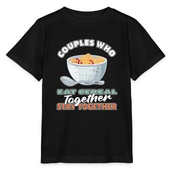 Breakfast Muesli Cereal Couple - Stanley/Stella MINI CREATOR Kids’ T-Shirt - black - Front - Mikhail (115cm)