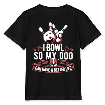 Bowling Bowlen Bowler Hund - Stanley/Stella Kinder T-Shirt MINI CREATOR  - Schwarz - Vorne - Mikhail (115cm)