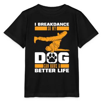 Breakdance Breakdancer Breakdancer Chien - T-shirt bio MINI CREATOR Stanley/Stella Enfant - noir - Devant - Mikhail (115cm)