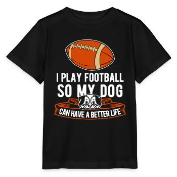 American Football Dog - Stanley/Stella MINI CREATOR Kids’ T-Shirt - black - Front - Mikhail (115cm)