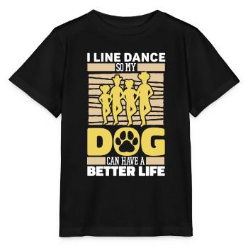 Line Dance Dog - Stanley/Stella MINI CREATOR Kids’ T-Shirt - black - Front - Mikhail (115cm)