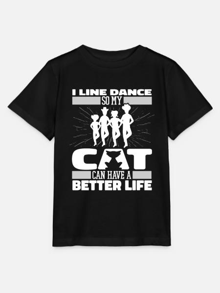 Line Dance Katze - Stanley/Stella Kinder T-Shirt MINI CREATOR - Schwarz