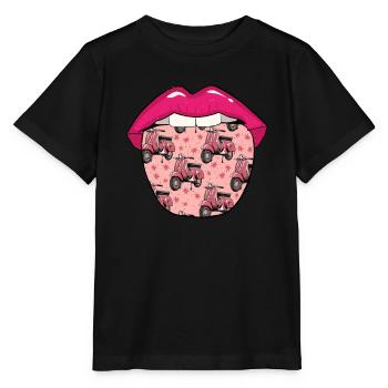 Motorroller Lippen - Stanley/Stella Kinder T-Shirt MINI CREATOR  - Schwarz - Vorne - Mikhail (115cm)