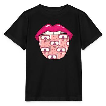 Schnorcheln Lippen - Stanley/Stella Kinder T-Shirt MINI CREATOR  - Schwarz - Vorne - Mikhail (115cm)