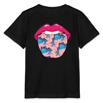 Poison frog lips - Stanley/Stella MINI CREATOR Kids’ T-Shirt - black - Front - Mikhail (115cm)