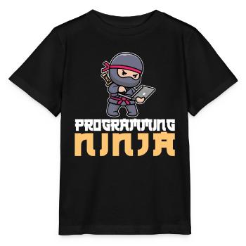 Developer Coder Programmer Ninja - Stanley/Stella MINI CREATOR Kids’ T-Shirt - black - Front - Mikhail (115cm)