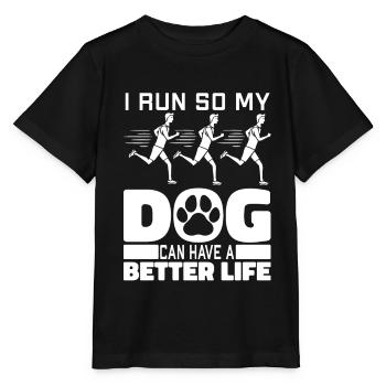 Runner Jogger Runner Running Dog - Stanley/Stella MINI CREATOR Kids’ T-Shirt - black - Front - Mikhail (115cm)