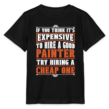 Peintre Vernisseur Sarcastique - T-shirt bio MINI CREATOR Stanley/Stella Enfant - noir - Devant - Mikhail (115cm)