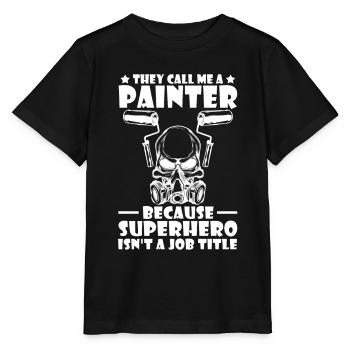 Peintre Vernisseur Super-héros - T-shirt bio MINI CREATOR Stanley/Stella Enfant - noir - Devant - Mikhail (115cm)
