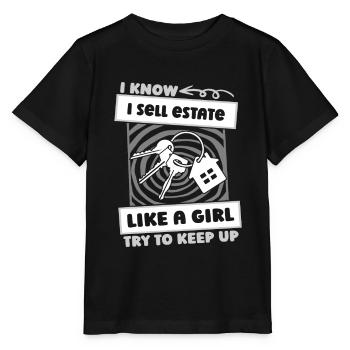 Clé d’agent immobilier - T-shirt bio MINI CREATOR Stanley/Stella Enfant - noir - Devant - Mikhail (115cm)