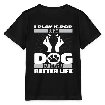 K Pop Kpop Korean Pop Dog - Stanley/Stella MINI CREATOR Kids’ T-Shirt - black - Front - Mikhail (115cm)