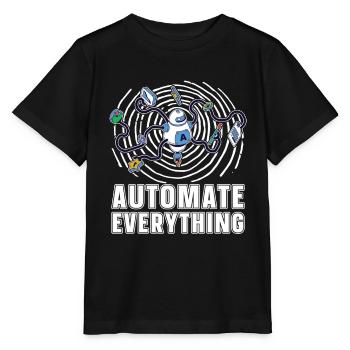 Robotik Ai Roboter Lustig Automate Everything - Stanley/Stella Kinder T-Shirt MINI CREATOR  - Schwarz - Vorne - Mikhail (115cm)
