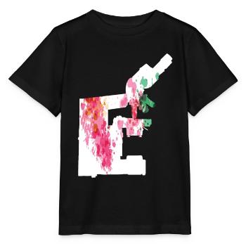Biologie Biologiste Microscope - T-shirt bio MINI CREATOR Stanley/Stella Enfant - noir - Devant - Mikhail (115cm)