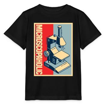 Biologie Biologe Mikroskop - Stanley/Stella Kinder T-Shirt MINI CREATOR  - Schwarz - Vorne - Mikhail (115cm)