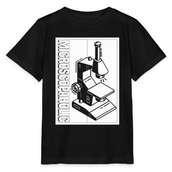 Biologie Biologiste Microscope - T-shirt bio MINI CREATOR Stanley/Stella Enfant - noir - Devant - Mikhail (115cm)