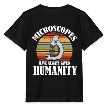 Biologie Biologiste Microscope - T-shirt bio MINI CREATOR Stanley/Stella Enfant - noir - Devant - Mikhail (115cm)