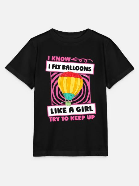 Heißluftballon Ballonfahren Mädchen - Stanley/Stella Kinder T-Shirt MINI CREATOR - Schwarz