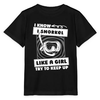 Schnorcheln Mädchen - Stanley/Stella Kinder T-Shirt MINI CREATOR  - Schwarz - Vorne - Mikhail (115cm)