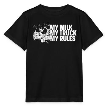 Lait de vache Drôle de wagon de lait - T-shirt bio MINI CREATOR Stanley/Stella Enfant - noir - Devant - Mikhail (115cm)