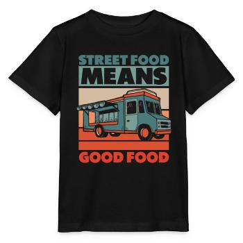 Street food - Stanley/Stella MINI CREATOR Kids’ T-Shirt - black - Front - Mikhail (115cm)