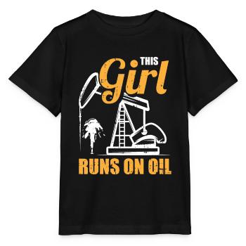 Ölfeld Bohrinsel Mädchen - Stanley/Stella Kinder T-Shirt MINI CREATOR  - Schwarz - Vorne - Mikhail (115cm)