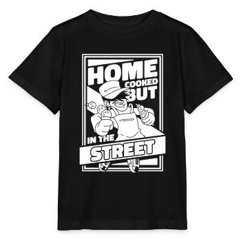 Street food - Stanley/Stella MINI CREATOR Kids’ T-Shirt - black - Front - Mikhail (115cm)