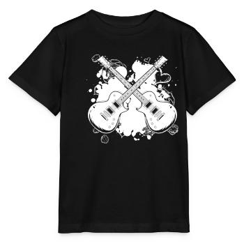 E Guitar Electric Guitar Water Art - Stanley/Stella MINI CREATOR Kids’ T-Shirt - black - Front - Mikhail (115cm)
