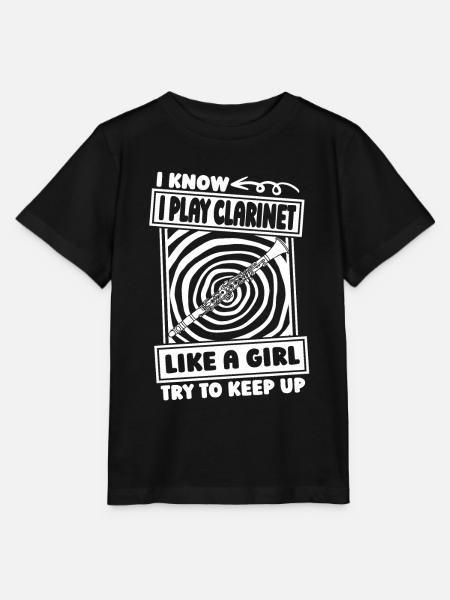 Klarinette Klarinettist Mädchen - Stanley/Stella Kinder T-Shirt MINI CREATOR - Schwarz