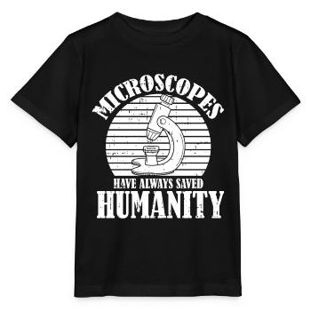 Biologie Biologe Mikroskop - Stanley/Stella Kinder T-Shirt MINI CREATOR  - Schwarz - Vorne - Mikhail (115cm)