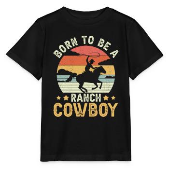 Rodeo Cowboy né Ranch Cowboy - T-shirt bio MINI CREATOR Stanley/Stella Enfant - noir - Devant - Mikhail (115cm)