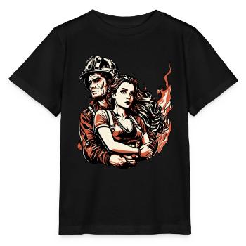 Firefighter Wife wife of a firefighter - Stanley/Stella MINI CREATOR Kids’ T-Shirt - black - Front - Mikhail (115cm)