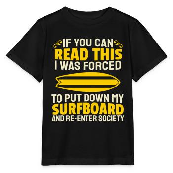 Surfer Surfen - Stanley/Stella Kinder T-Shirt MINI CREATOR  - Schwarz - Vorne - Mikhail (115cm)
