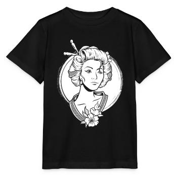 Fleurs de geisha - T-shirt bio MINI CREATOR Stanley/Stella Enfant - noir - Devant - Mikhail (115cm)