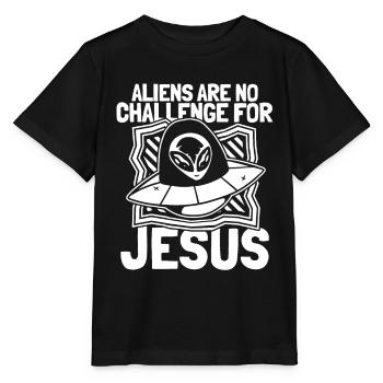 Christ Christianity Spaceship - Stanley/Stella MINI CREATOR Kids’ T-Shirt - black - Front - Mikhail (115cm)