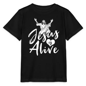 Christ Christentum Witzig Jesus Is Alive - Stanley/Stella Kinder T-Shirt MINI CREATOR  - Schwarz - Vorne - Mikhail (115cm)