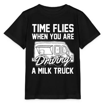 Lait de vache Humour Wagon de lait - T-shirt bio MINI CREATOR Stanley/Stella Enfant - noir - Devant - Mikhail (115cm)