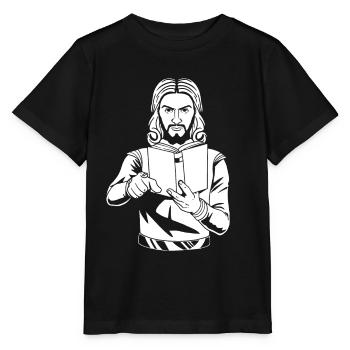 Christ Christianisme - T-shirt bio MINI CREATOR Stanley/Stella Enfant - noir - Devant - Mikhail (115cm)