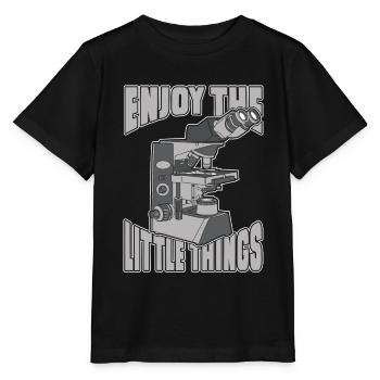 Biologie Biologe Mikroskop - Stanley/Stella Kinder T-Shirt MINI CREATOR  - Schwarz - Vorne - Mikhail (115cm)