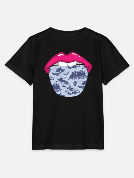 Rafting Zunge - Stanley/Stella Kinder T-Shirt MINI CREATOR  - Schwarz