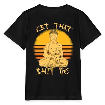 Bouddha bouddhiste drôle - T-shirt bio MINI CREATOR Stanley/Stella Enfant - noir - Devant - Mikhail (115cm)