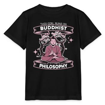 Bouddha bouddhiste drôle - T-shirt bio MINI CREATOR Stanley/Stella Enfant - noir - Devant - Mikhail (115cm)