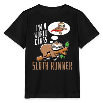 Sloth Runner Sloth Runs - T-shirt bio MINI CREATOR Stanley/Stella Enfant - noir - Devant - Mikhail (115cm)