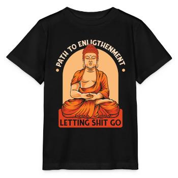Bouddha bouddhiste drôle - T-shirt bio MINI CREATOR Stanley/Stella Enfant - noir - Devant - Mikhail (115cm)